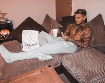 Adult Sloungies Unisex - Grey - Unisex loungewear jogging bottoms with feet - Sizes Small to Xtra Large