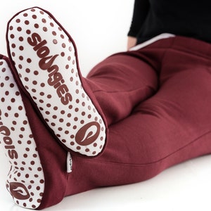 Adult Sloungies Unisex - Burgundy - Unisex loungewear jogging bottoms with feet - Sizes Small to Xtra Large