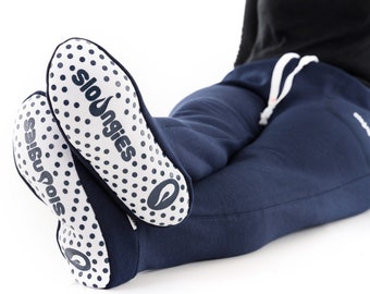 Volwassen Sloungies Unisex - Marine - Unisex loungewear joggingbroek met voeten - Maten Small tot Xtra Large