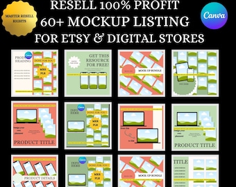 Master Resell listing Mockups, Done for you Canva Template with PLR , Passive Income