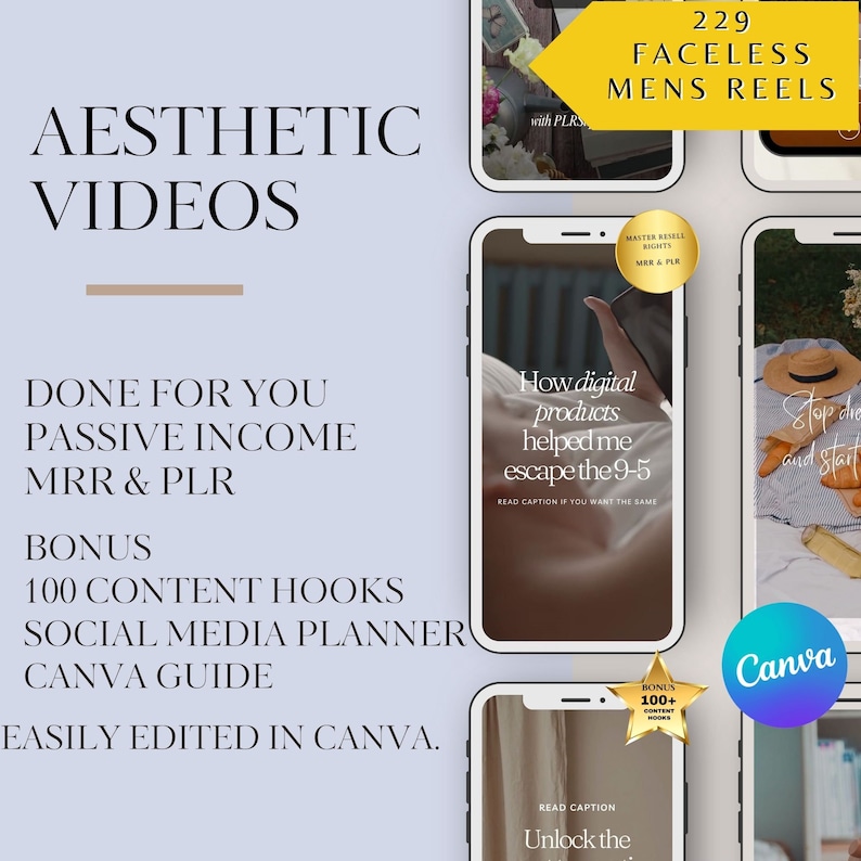 Faceless Videos, Men and woman Master Resell Rights,PLR Templates, Instagram Reels Stories,TikTok Video Stock,Digital Marketing Content, image 3