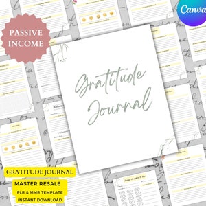Master Resell Gratitude Journal, modello Canva, uso commerciale MRR e PLR