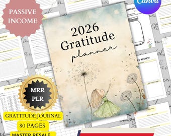 Master Resell Gratitude Journal , Canva Template,MRR & PLR Commercial Use