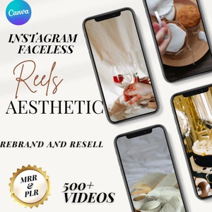 500+ Faceless Videos, Aesthetic Videos,Master Resell Rights, MRR, PLR, Faceless Instagram, Story Templates,Reels faceless templates