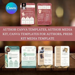 Author Canva Templates, Author Media Kit, Canva Templates for Authors, Press Kit Media Template