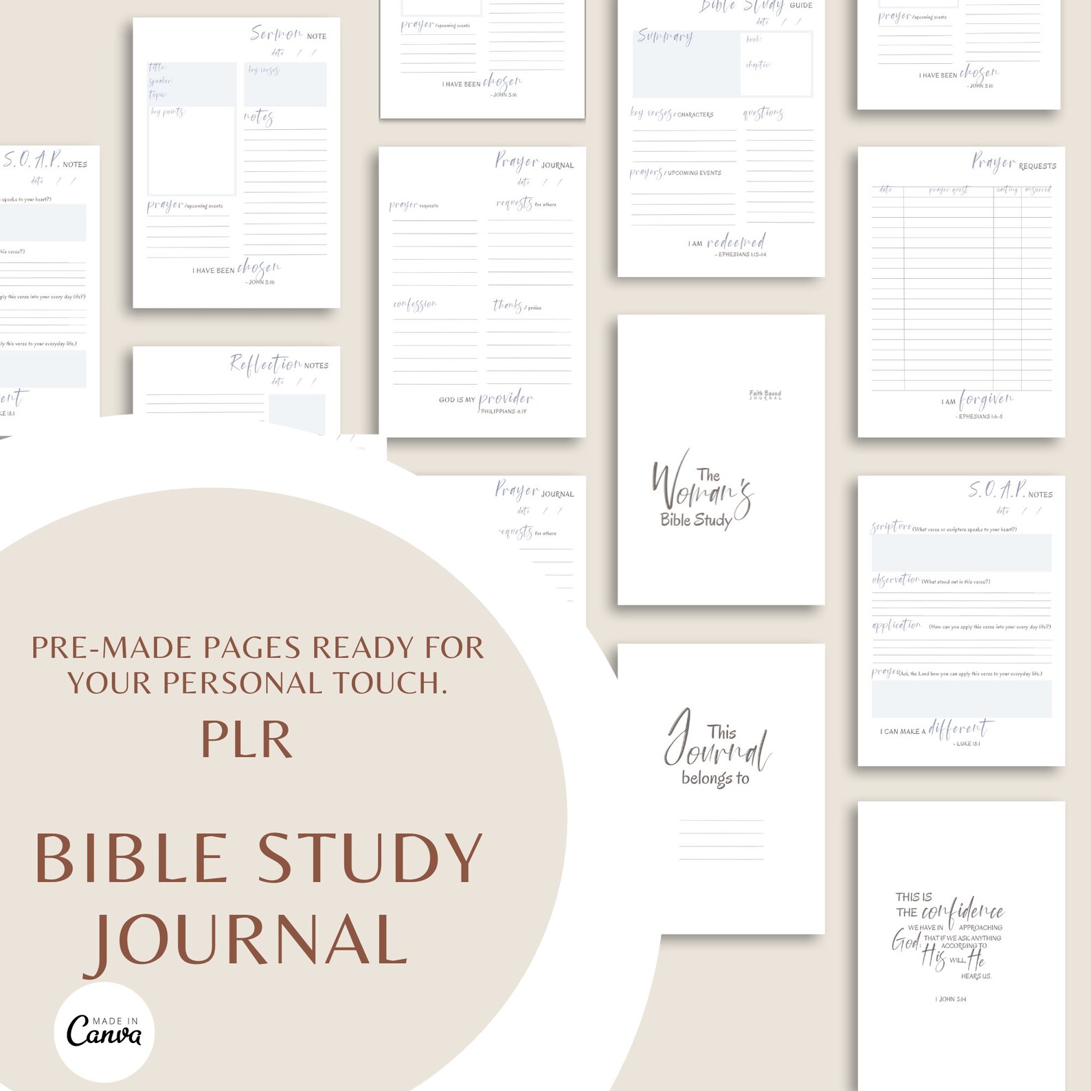 Prayer Journal Printable: Women's Bible Study With S.O.A.P. Sheet (PLR ...