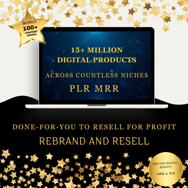 Paket mit über 15 Millionen digitalen Wiederverkaufsprodukten, ideal für passives Einkommen, mit Private-Label-Rechten und Master-Resell-Rechten (MRR) (PLR)