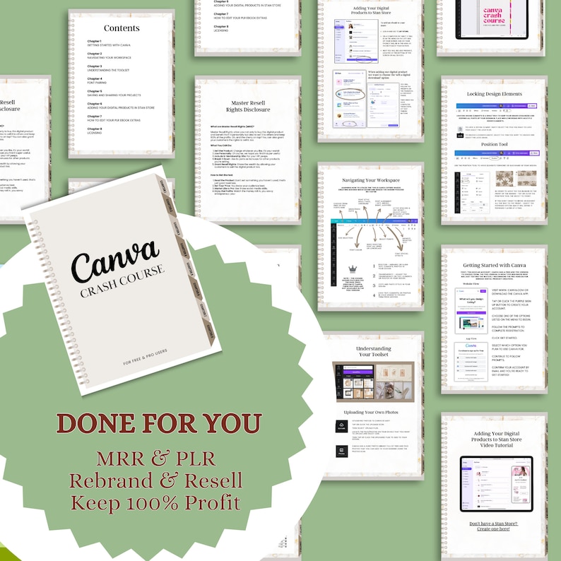 Canva Crash Course and Master Resell Rights MRR with Private Label Rights PLR Done For You ebook, DFY Digital Product imagem 2