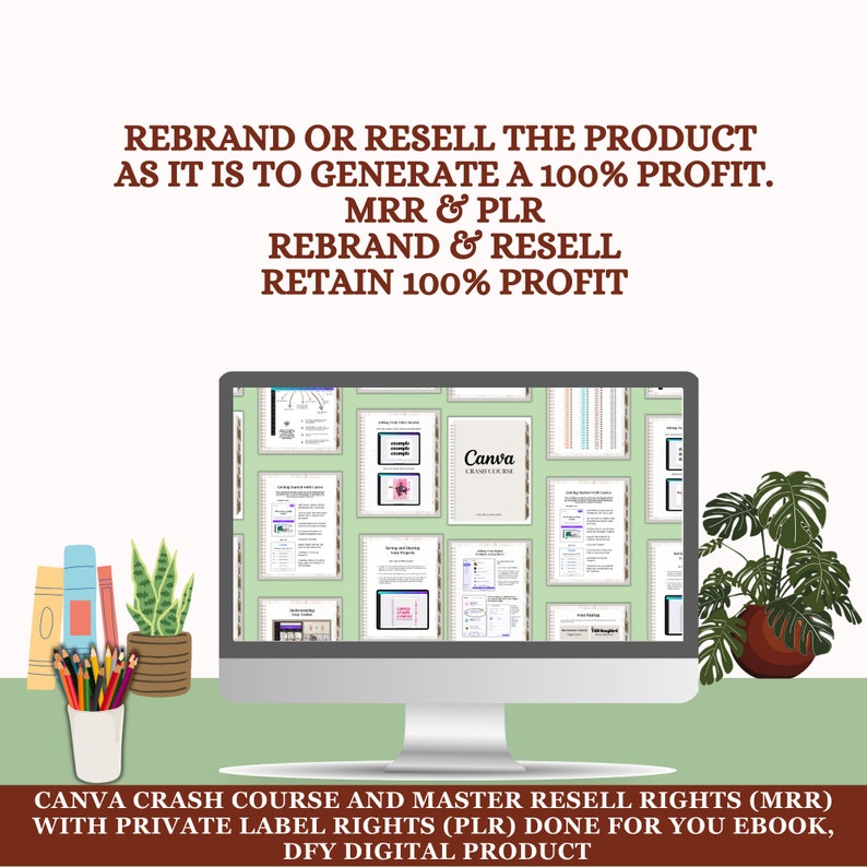 Canva Crash Course and Master Resell Rights MRR with Private Label Rights PLR Done For You ebook, DFY Digital Product imagem 3