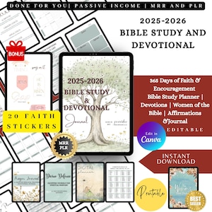 Prayer Journal Printable: S.O.A.P. Bible Study, Devotional Planner (PLR MRR Digital Download)