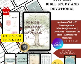 Prayer Journal Printable: S.O.A.P. Bible Study, Devotional Planner (PLR MRR Digital Download)