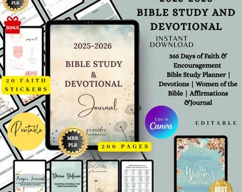 Bible Study Journal & Prayer Planner: S.O.A.P. Guide (PLR MRR Digital Download)