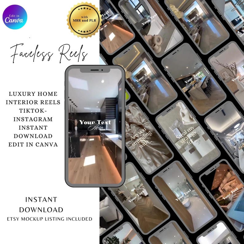 Luxury Home Interior Reels: Instagram TikTok MRR PLR (Digital Download) image 9