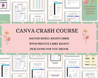 Crash Course in Canva and Master Resell Rights (MRR) with Private Label Rights (PLR) Done For You ebook, DFY Digital Product