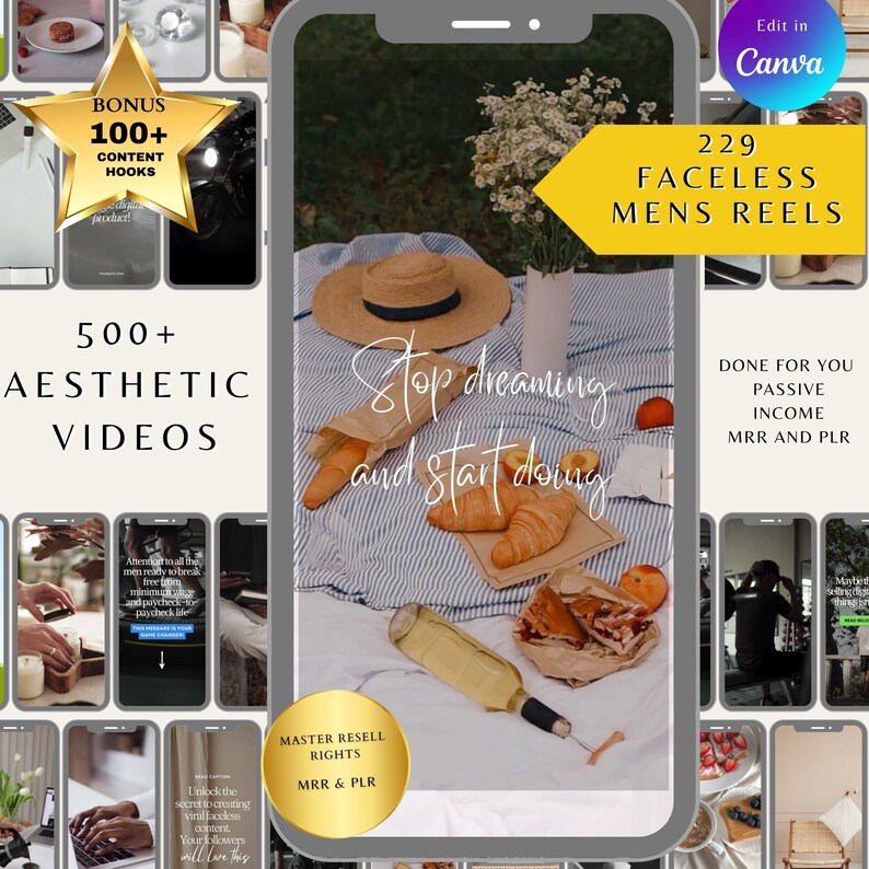 Faceless Videos, Men and woman Master Resell Rights,PLR Templates, Instagram Reels Stories,TikTok Video Stock,Digital Marketing Content, image 5