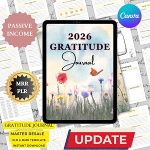 Diário da Gratidão com Master Resell, Modelo Canva, MRR e PLR para Uso Comercial