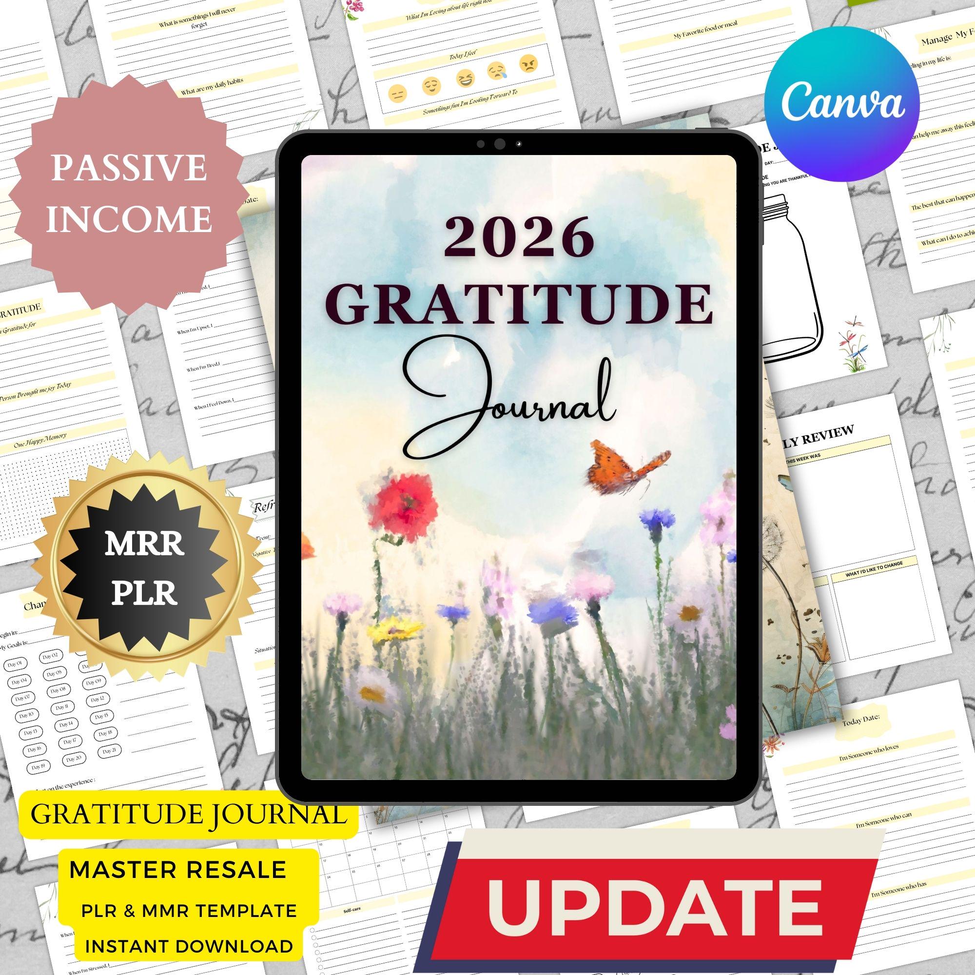 Gratitude Journal With Master Resell , Canva Template,mrr & PLR ...