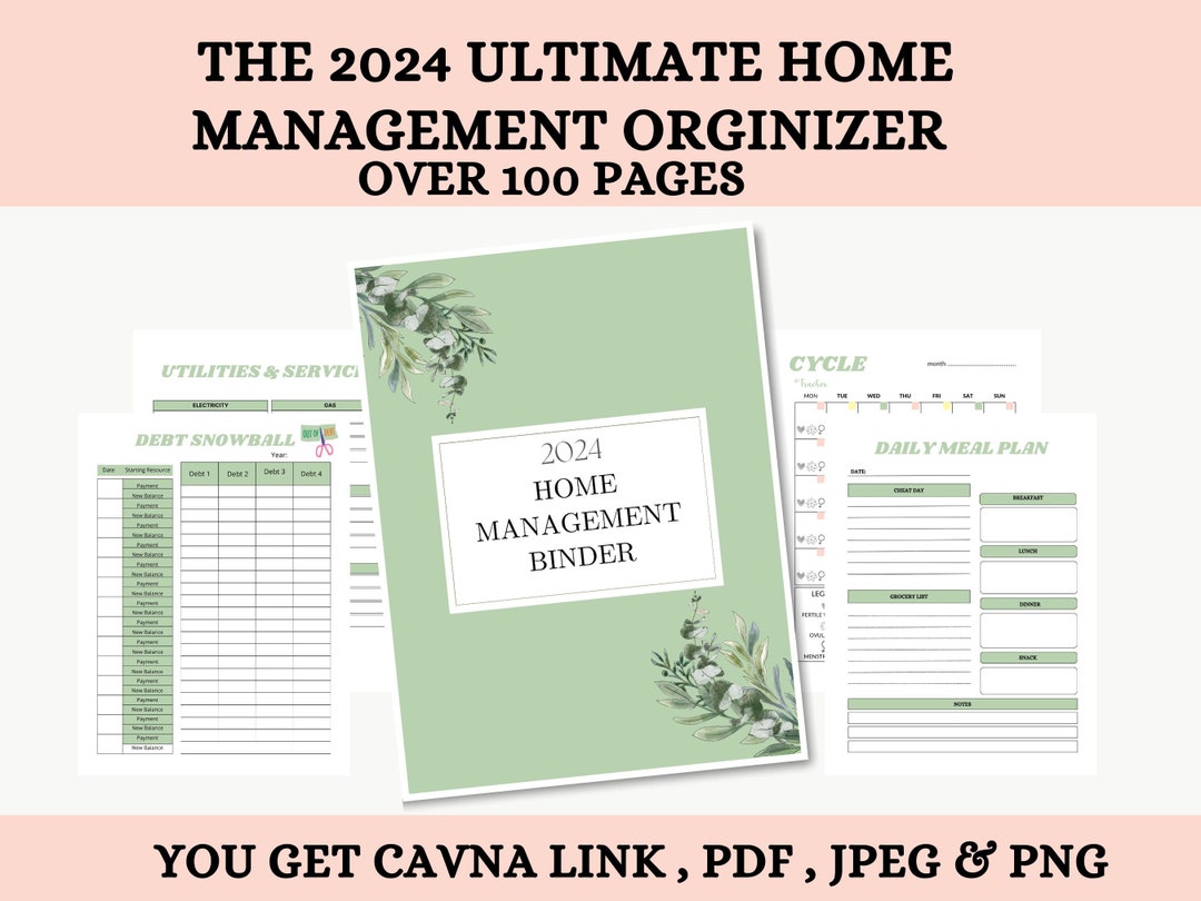 2024 Home Management Binder: Family & Life Organizer (PDF) - Etsy