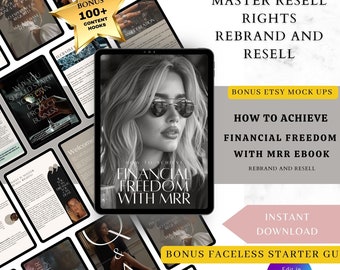 40 Page Financial Freedom with MRR guide, ebook PDF template with Master Resell Rights Included, Canva, Social Media, Small Business