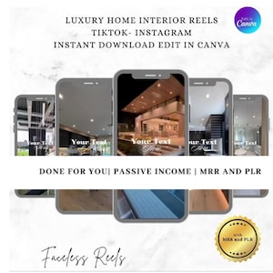 Luxury Home Interior Reels: Instagram TikTok MRR PLR (Digital Download) image 10