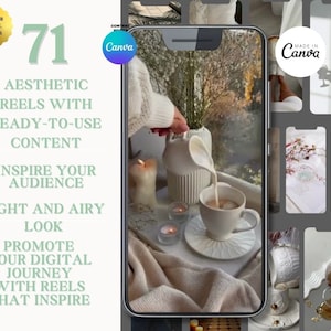 71 Faceless Videos Reels,Light and Airy Master Resell Rights,PLR Templates, Instagram Reels,TikTok Video Stock,Digital Marketing Content,MRR
