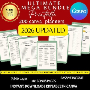 7600+ Pages Canva Planner Template Bundle: PLR Master Resell Rights 2026 UPDATED