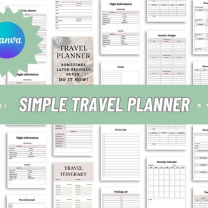 33 Page Travel Planner Printable BUNDLE, Trip Planner, Vacation ...