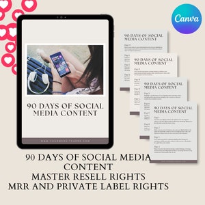 MRR 90 days of social media content , Done for you, Guide with Master Resell Rights MRR and Private Label Rights PLR.2-Bonus Books image 10
