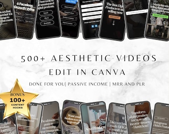 Faceless Instagram, Videos, Aesthetic Videos,Master Resell Rights, MRR, done For You, PLR,  Story Templates,Reels faceless templates