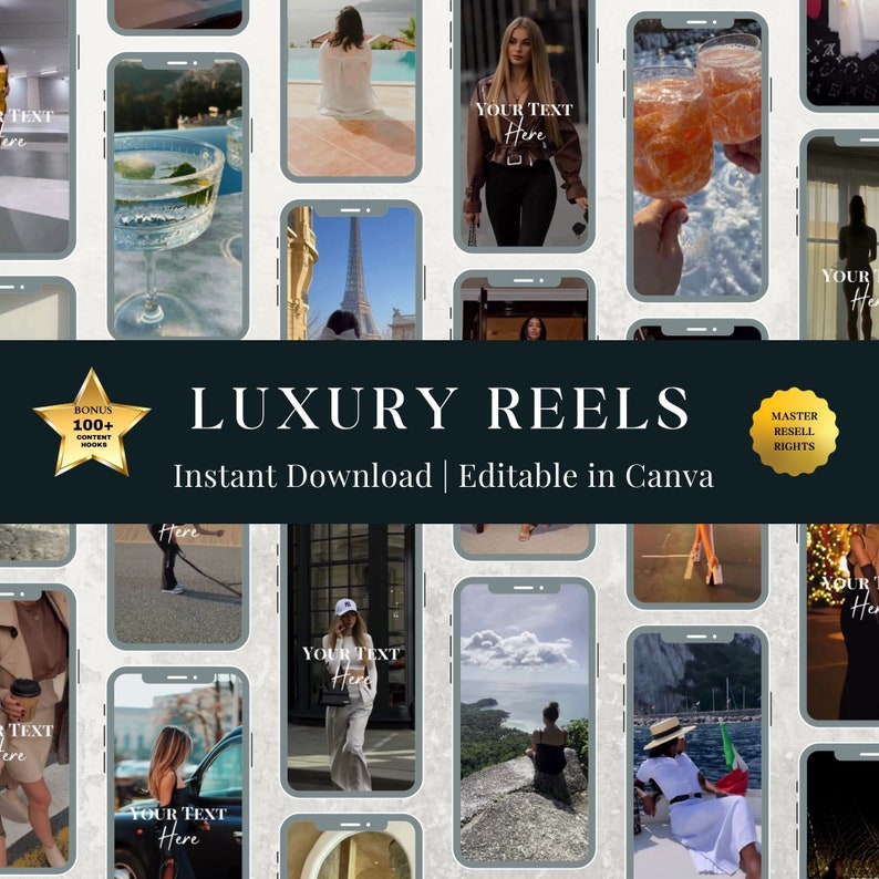 Rich luxury women reels Luxury rich women reels for instagram , Reels for tiktok instagram Instant Download Master Resell Rights, Travel image 1