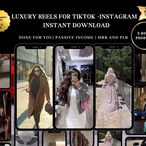 500 Luxury Women Reels for Instagram | Instant Download, Faceless Videos, Tiktok  YouTube Shorts | MRR & PLR Included,Passive Income