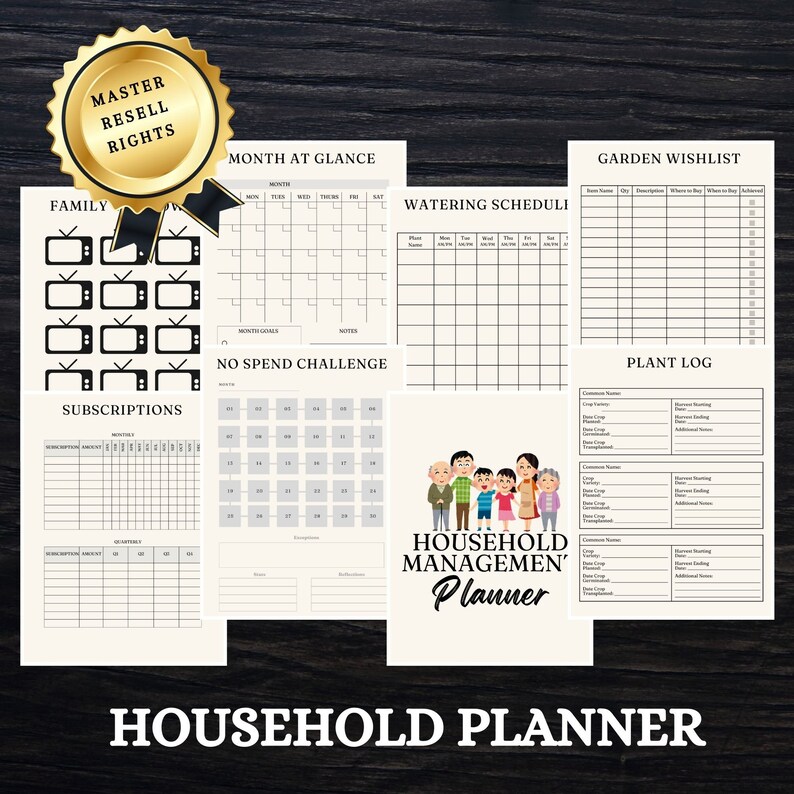 Household Planner Printable: Home Management Binder (MRR) - Etsy