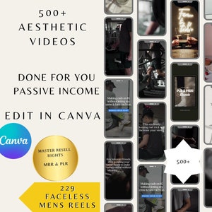 500+Faceless Videos, Men and woman Faceless Digital Marketing videos Master Resell Rights, Done for you,PLR.MRR  Templates, Instagram Reels