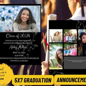 Modern Graduation Invitation Template: Class of 2024 (Digital)
