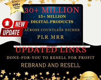 15+ Million Resell Digital Products Bundle Ideal for Passive Income, Featuring Private Label Rights & Master Resell Rights (MRR) (PLR)