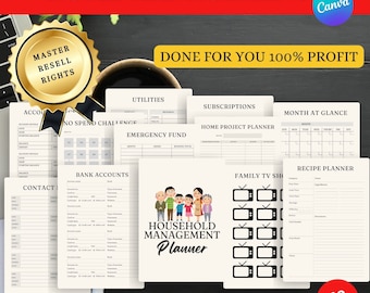 Planificador imprimible del hogar: Carpeta de administración del hogar (MRR)