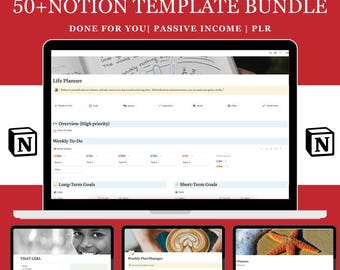 Notion-sjabloonbundel: Life Planner-dashboard met doorverkooprechten