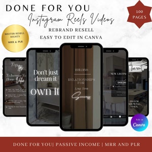 Real Estate Instagram Reels: Realtor Branding Canva Templates (PLR, MRR)