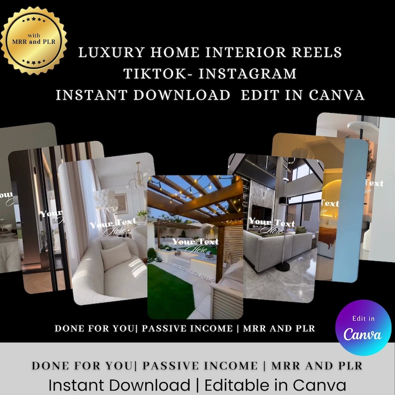 Luxury Home Interior Reels: Instagram TikTok MRR PLR (Digital Download) image 6