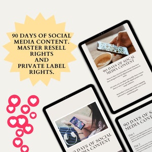 MRR 90 days of social media content , Done for you, Guide with Master Resell Rights MRR and Private Label Rights PLR.2-Bonus Books image 5