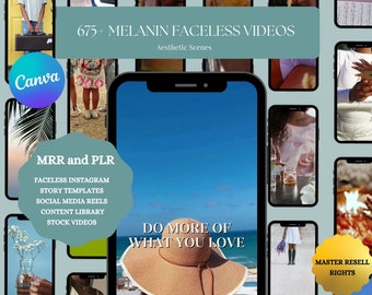 Melanin Faceless Videos  Aesthetic Videos MRR Master Resell Rights  Done For You Faceless Instagram Account  Story Templates BOHO Content
