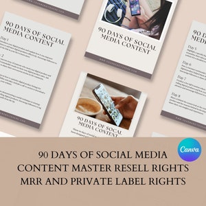 MRR 90 days of social media content , Done for you, Guide with Master Resell Rights MRR and Private Label Rights PLR.2-Bonus Books image 4