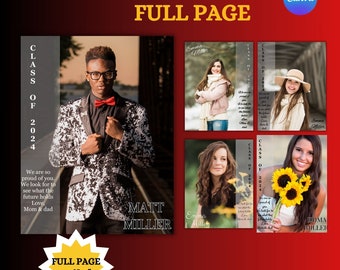 Minimalist Yearbook Ad Template: Full Page Photo Collage (Canva, 8.5x11 inch)