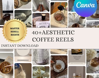 Instagram Faceless Coffee Reels mit MRR und PLR | Inhaltsbibliothek | Done-For-You Aesthetic Videos für IG & TikTok