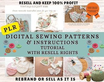 PLR-naaipatronenbundel: tutorials slabbetje en kraag (digitale download)