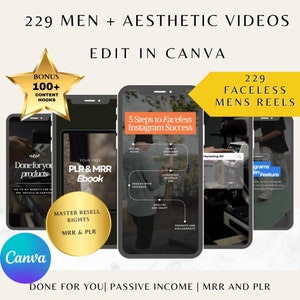 Faceless Videos, Men and woman Master Resell Rights,PLR Templates, Instagram Reels Stories,TikTok Video Stock,Digital Marketing Content, image 9