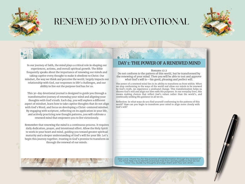 30 Day Devotional Ebook Template Canva: Christian Planner (digital ...