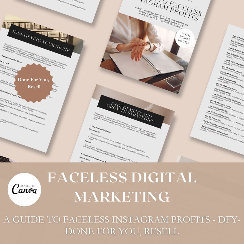 Faceless Digital Marketing: A Guide to Faceless Instagram Profits DFY Done For You, Resell. With Bonus Canva Book image 7