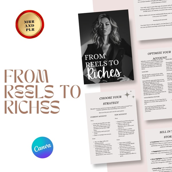 Faceless Digital Marketing: Reels to Riches  - DFY- Done For You, Resell. MRR and PLR With Bonus Canva Book