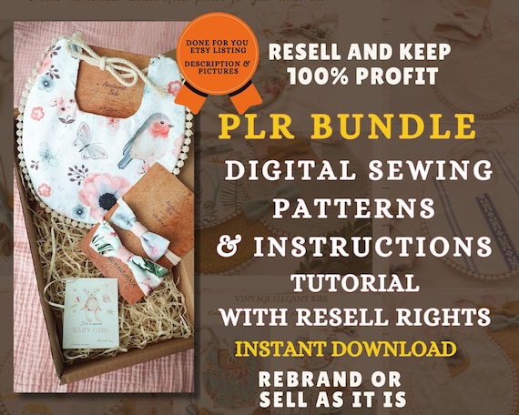 PLR Sewing Patterns Bundle: Resell Rights, Passive Income (Digital Download)